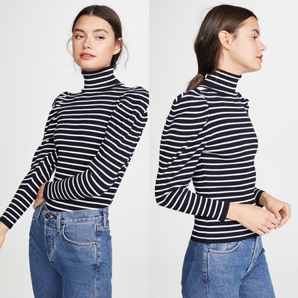 A.L.C. Baker Turtleneck Puff Sleeve Sweater Size Xs